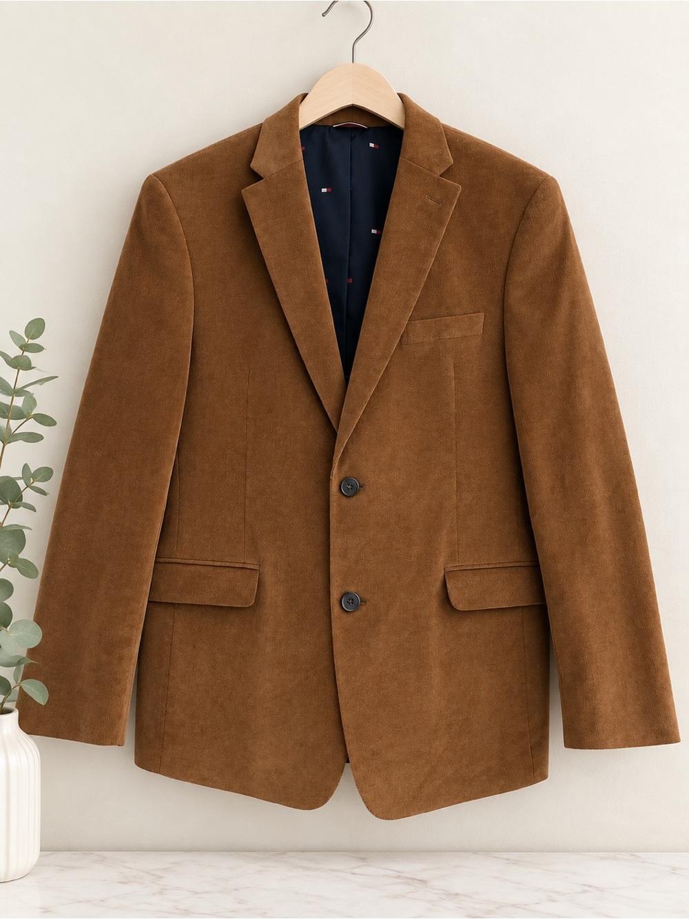 Tommy Hilfiger Modern-Fit Corduroy Sport Coat Brown 44R